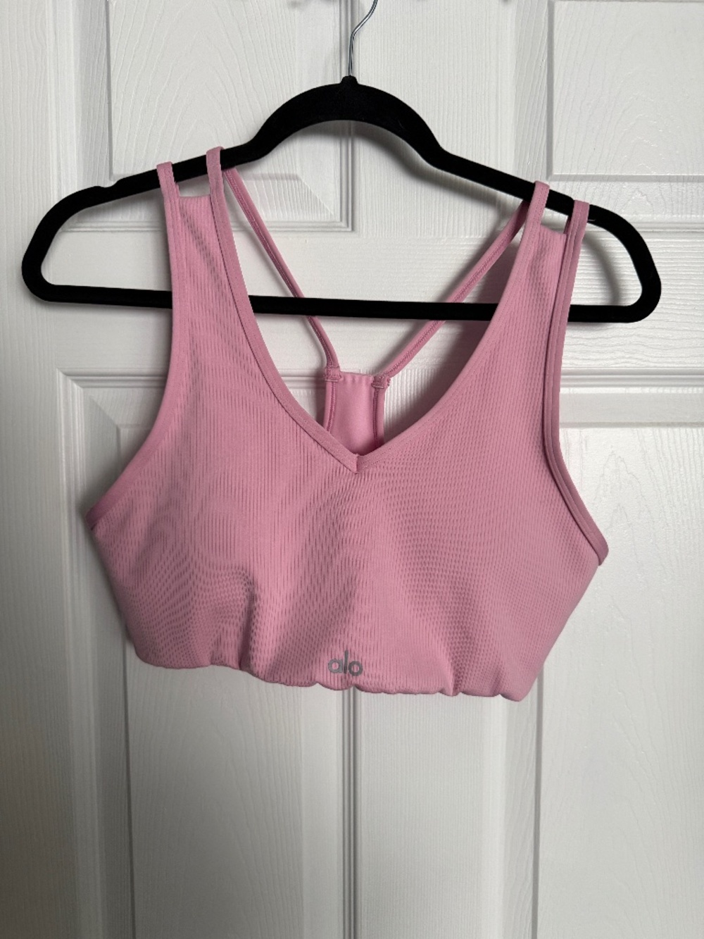 ALO Yoga Pink Ribbed Bra / Sports Bra